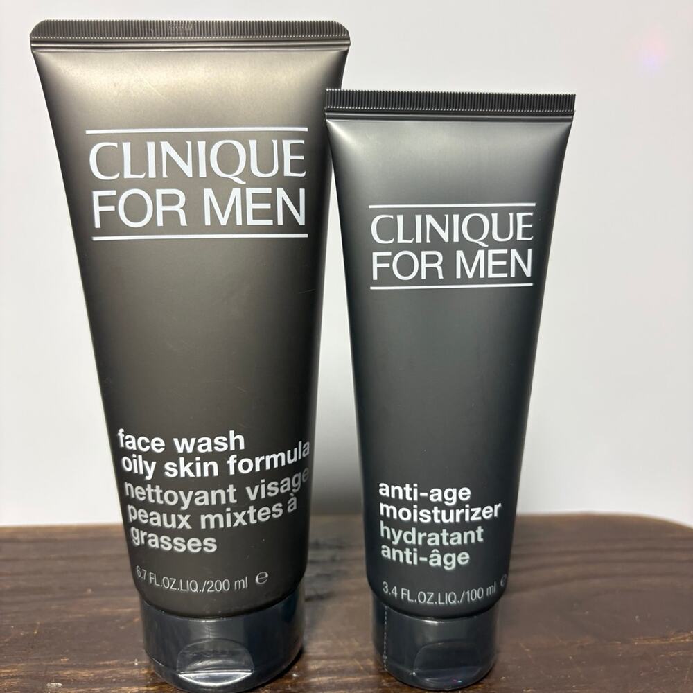 Clinique For Men Face Wash and anti-age Moisturizer Set - Picture 1 of 4